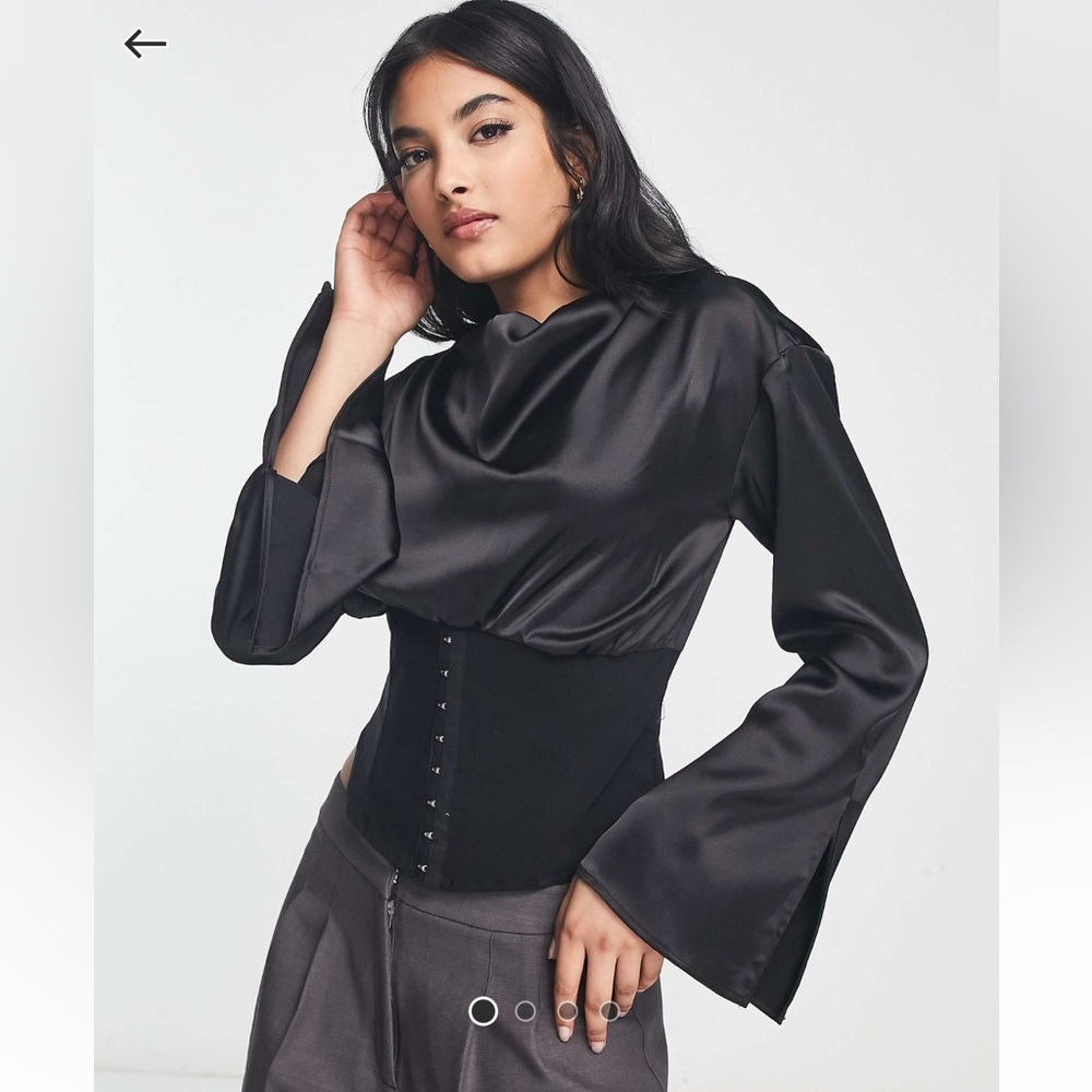 ASOS River Island cowl neck corset top in black